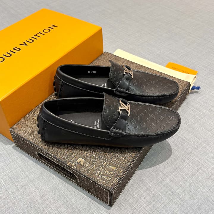 Louis Vuitton Men's Driving Shoes in Dark Blue