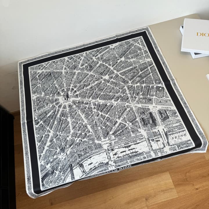 Dior Paris Map Silk Scarf – 2025 Spring/Summer Collection