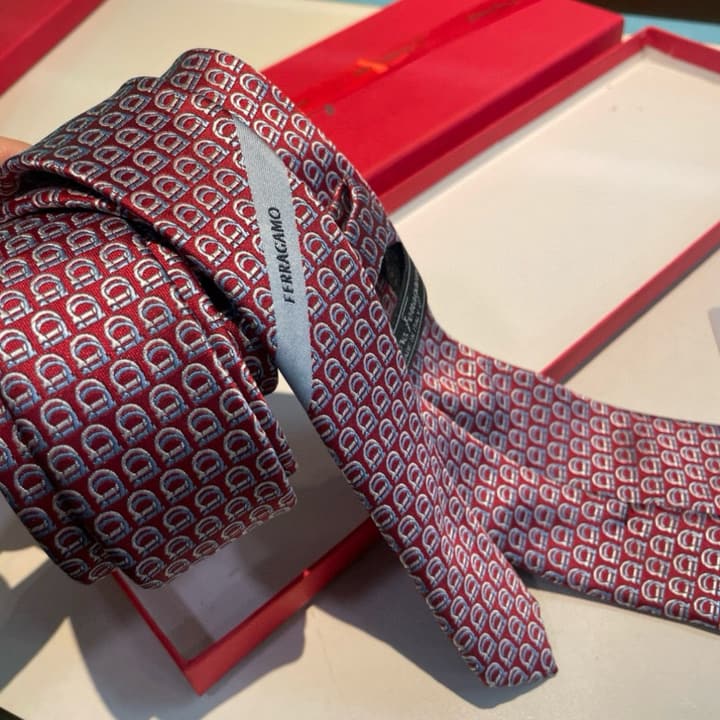 Ferragamo Men's Silk Tie Series in Burgundy