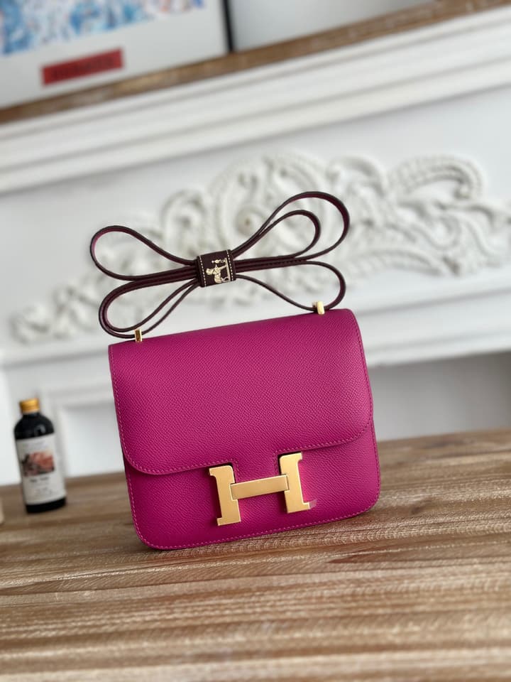 Hermès Constance Bag – Rose Purple Epsom Leather in Pink With Gold Hardware