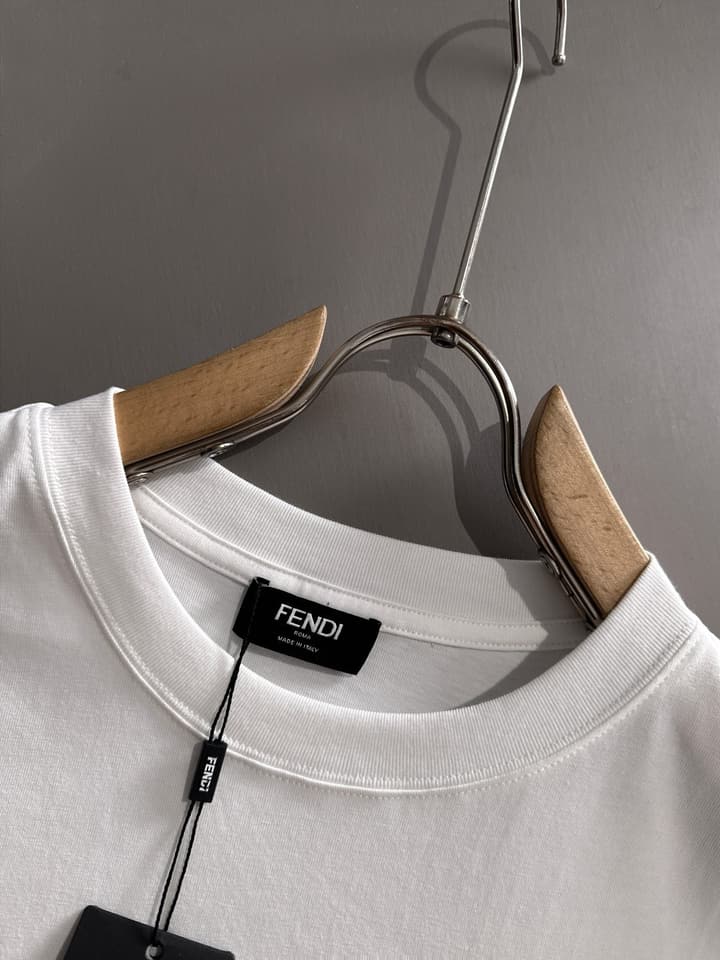Fendi Flocked Double F Logo Zipper Pocket T-Shirt – 2025SS in Black