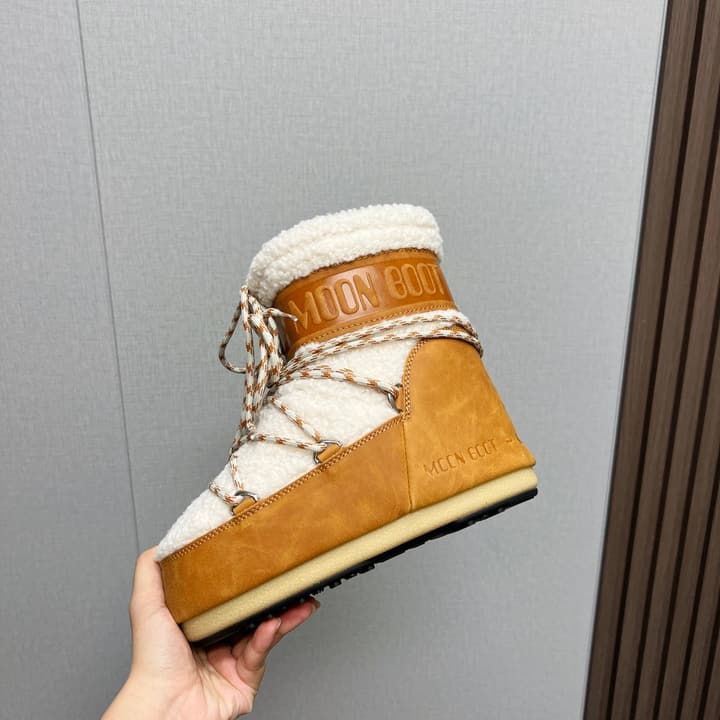 Moon Boot Fluffy Snow Boots – 2024FW in Beige