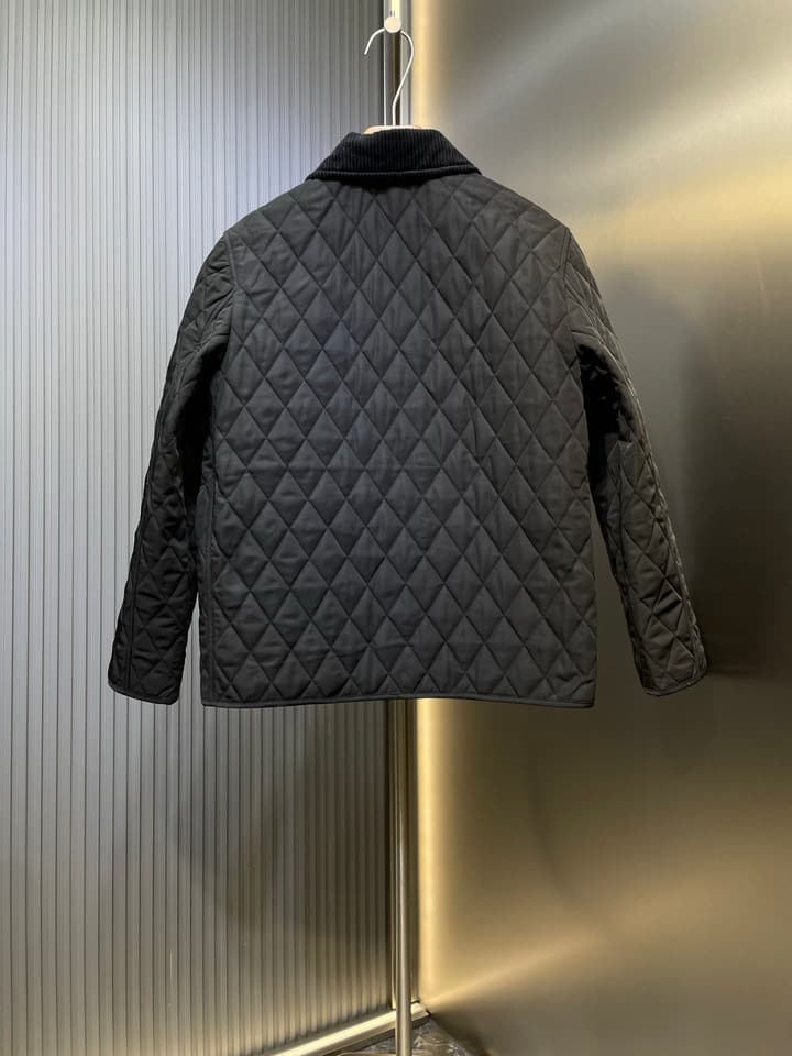 Burberry Quilted Long-Sleeve Jacket – 25FW in Charcoal Grey