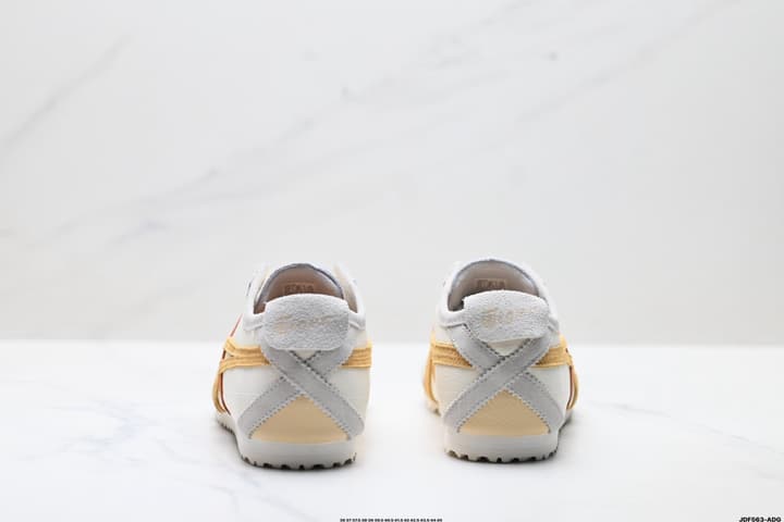 Onitsuka Tiger Mexico 66 NIPPON MADE Sneakers in Cream With Gold And Orange Stripes