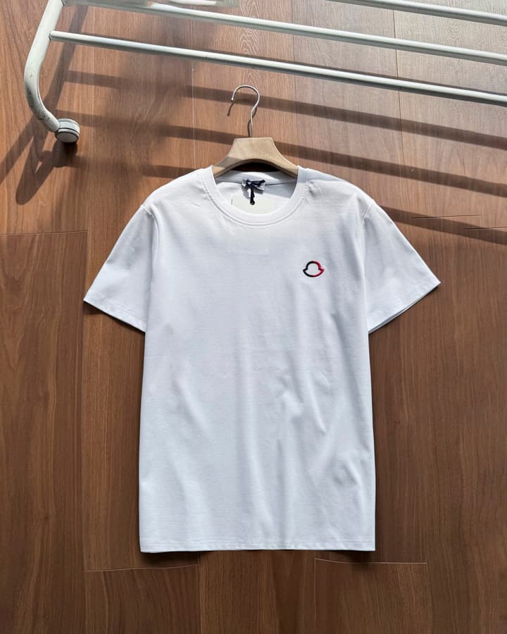 Moncler Classic Logo Embroidered T-Shirt in Classic Black