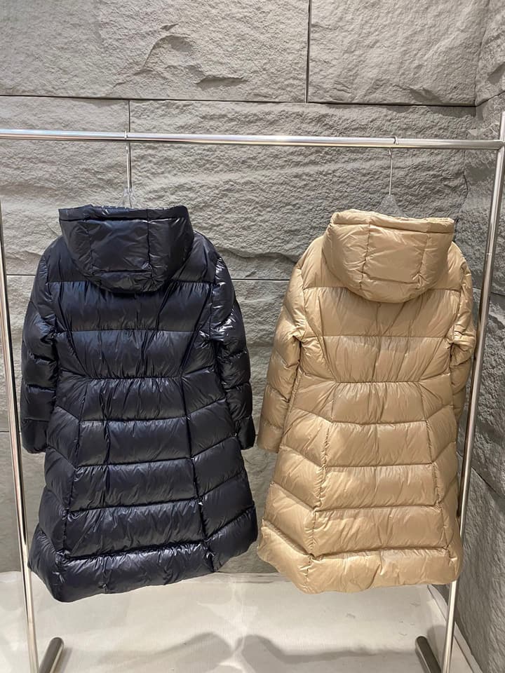 Moncler Bellevue Women's Long Belted Down Jacket in Black