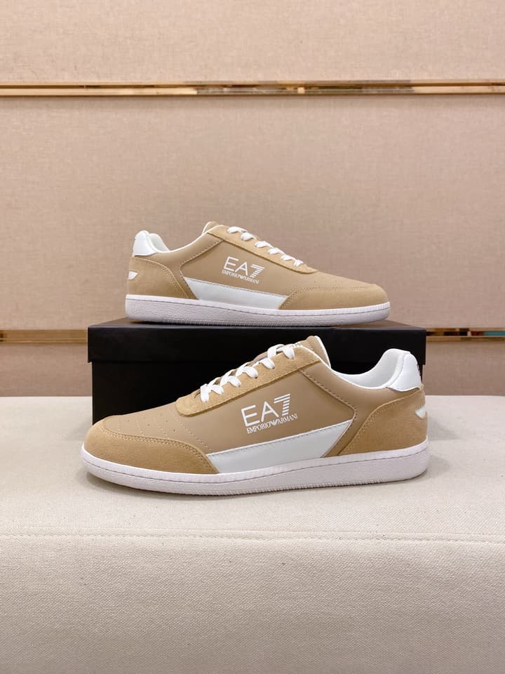 Armani Italian Leather Luxury Sneakers – New Collection in Bright Red