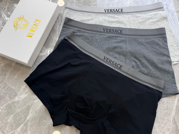 Versace 3D Men's Cotton Underwear Box Set – 3-Pack