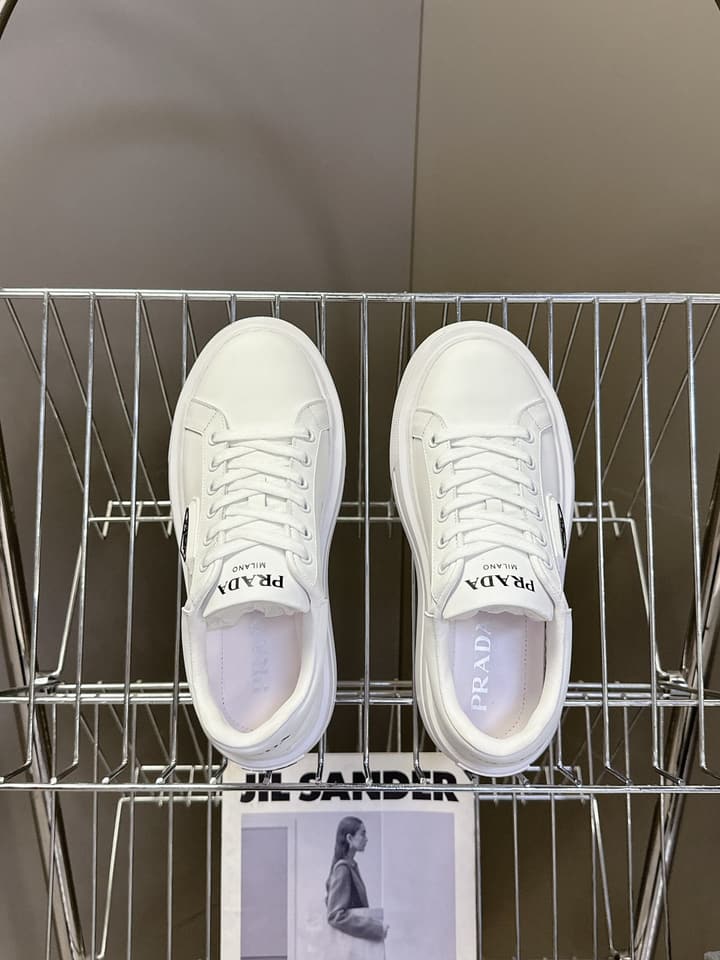 Prada Retro Platform Sneakers in White Sneaker 1