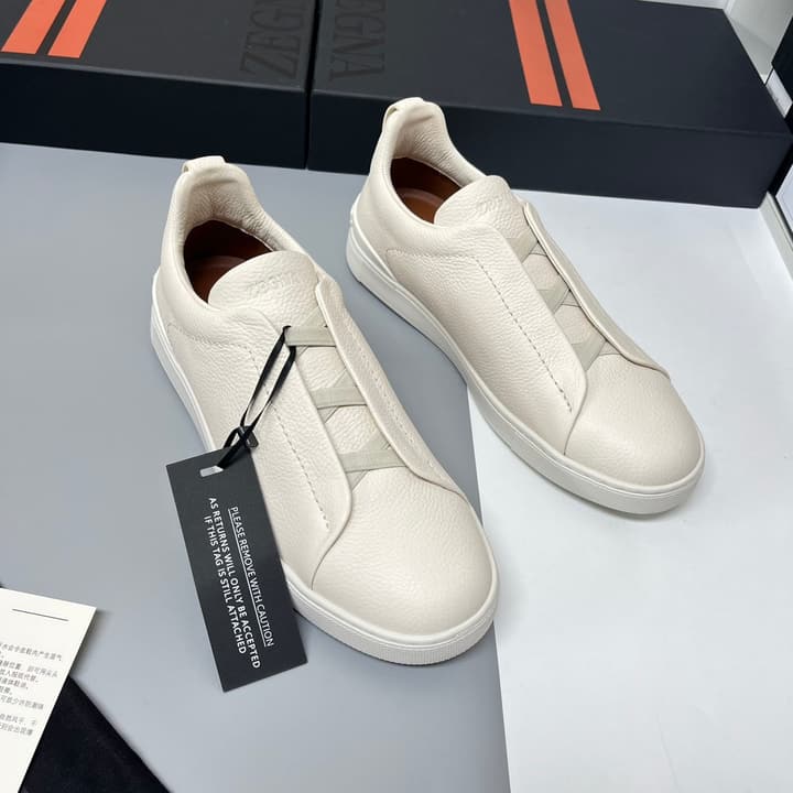 Zegna SECONDSKIN Triple Stitch™ Casual Sneakers in Monochromatic Black