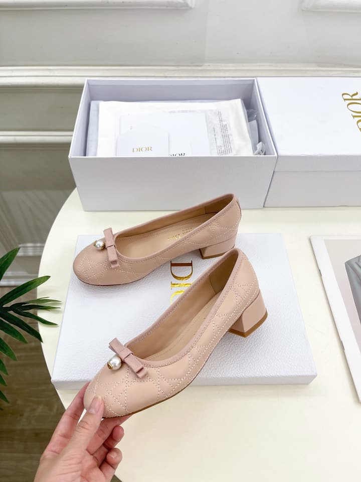 Dior Cannage Pearl Ballet Pumps – 2024 Spring/Summer Collection in Black