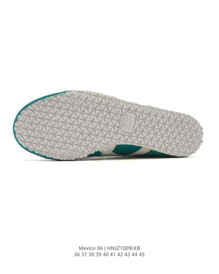 Asics Onitsuka Tiger Mexico 66 Classic Sneakers in Teal With White Stripes And Yellow Accent