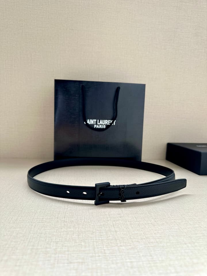 Saint Laurent Square Buckle Leather Belt