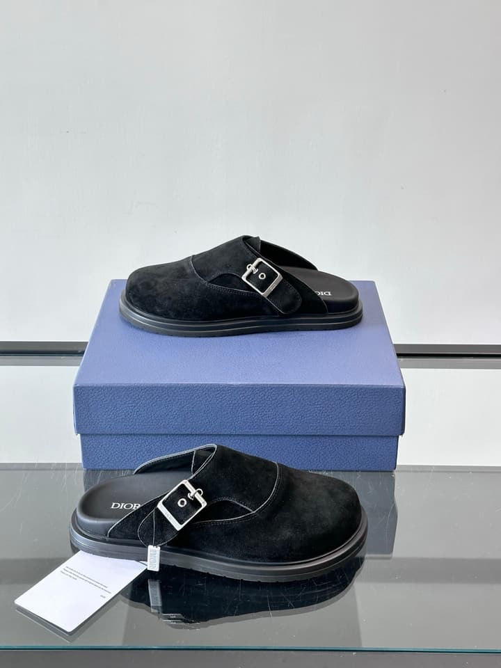 Dior Oblique Closed-Toe Mules in Black