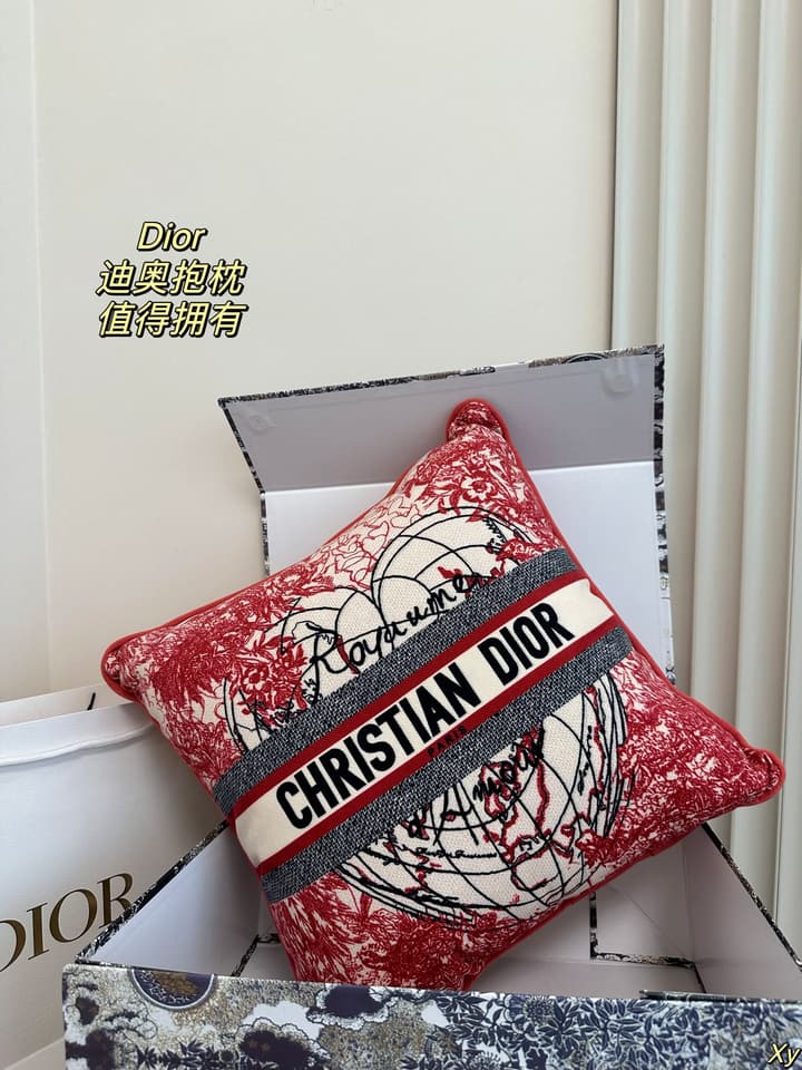 Dior Limited Edition Home Pillow in Black And White Toile Pattern