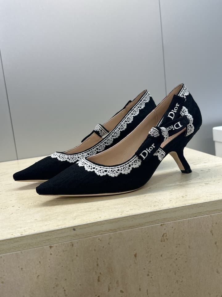 Dior J'Adior Dentelle Jelly Bow Pumps – 2026 Early Spring Collection in Black 6.5cm Heel
