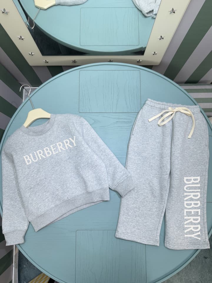 Burberry Kids Fleece Sweatshirt Set – Kids Collection – 2025FW in Light Heather Grey Set