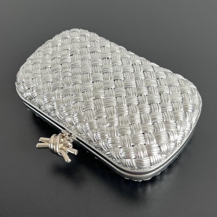 Bottega Veneta Knot Evening Clutch Bag in Gold