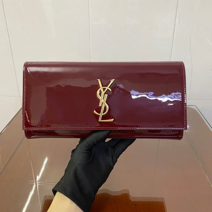 Saint Laurent Kate Patent Leather Clutch Bag