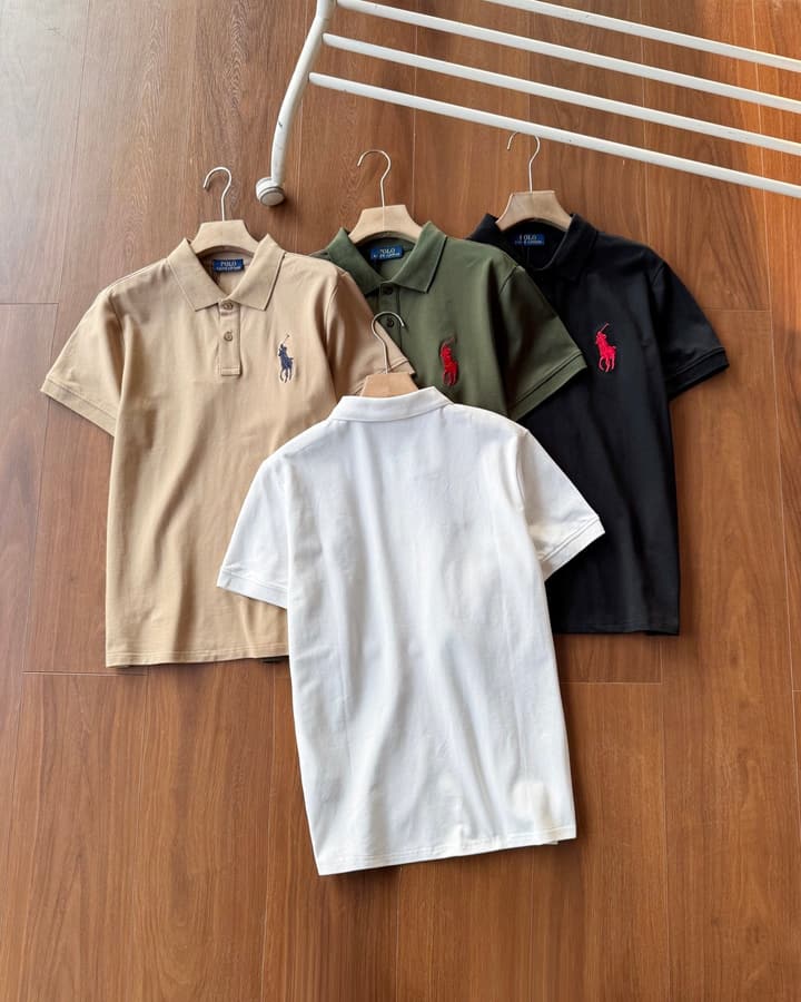 Ralph Lauren Large Logo Cotton Polo Shirt in Army Green