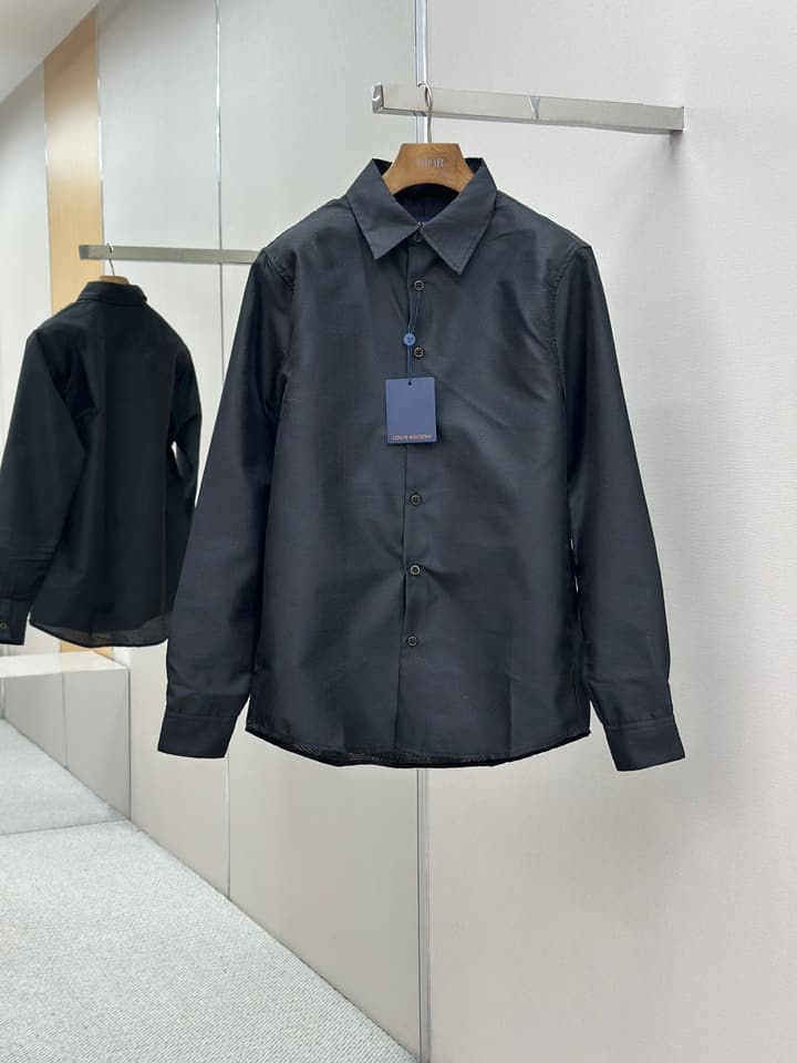 Louis Vuitton Jacquard Long Sleeve Shirt – 25SS in Dark Gray Jacquard