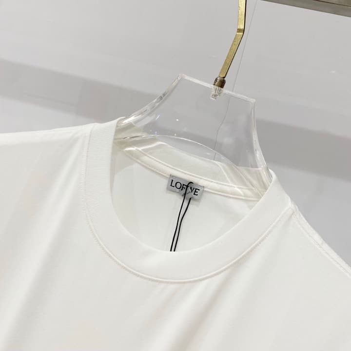 Loewe Rabbit Embroidery Mercerized Cotton T-Shirt in Black