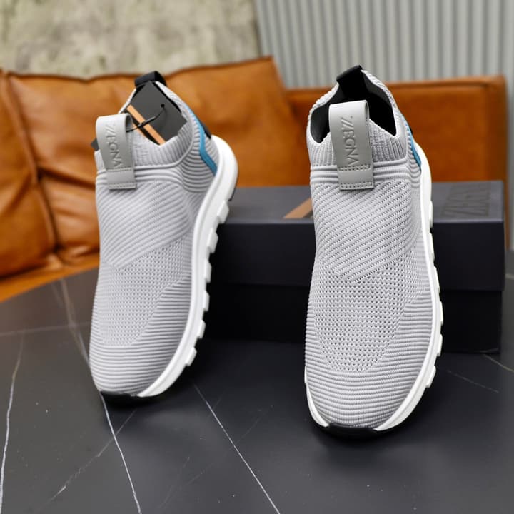 Zegna Flyknit Sneakers in Solid Black Knit