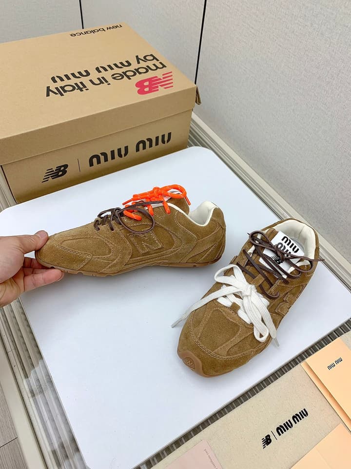 Miu Miu x New Balance Collaboration Runway Sneakers – 2024 in Distressed Grey