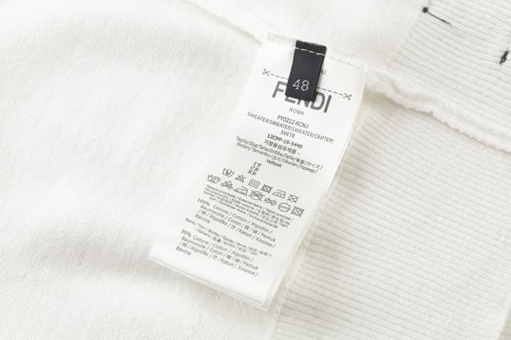 Fendi Double F Hot Stamp Crewneck Sweater in Classic Black