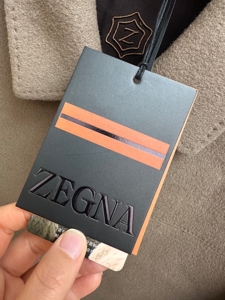 Zegna Italian Luxury Wool Coat in Camel Beige
