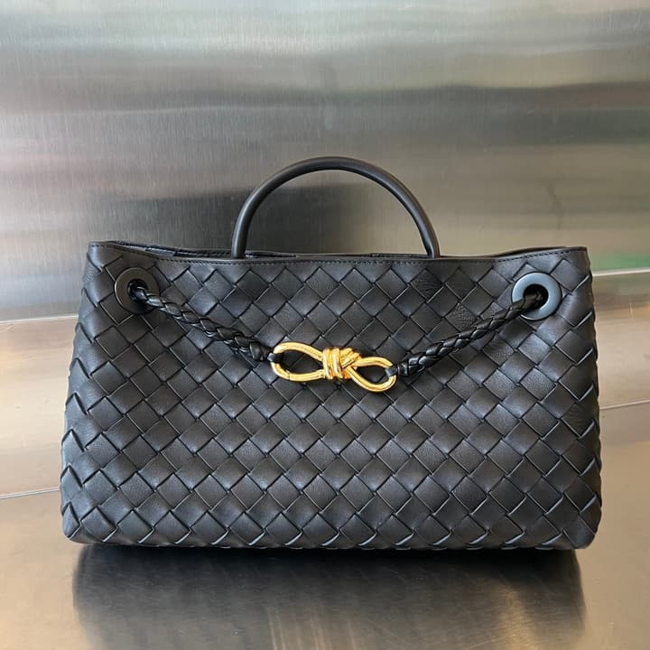 Bottega Veneta Andiamo Handbag in Charcoal Grey