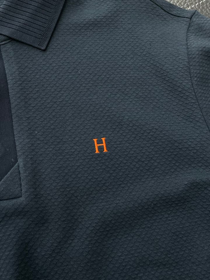Hermès Men's Casual Long Sleeve Polo Shirt in Dark Navy Polo