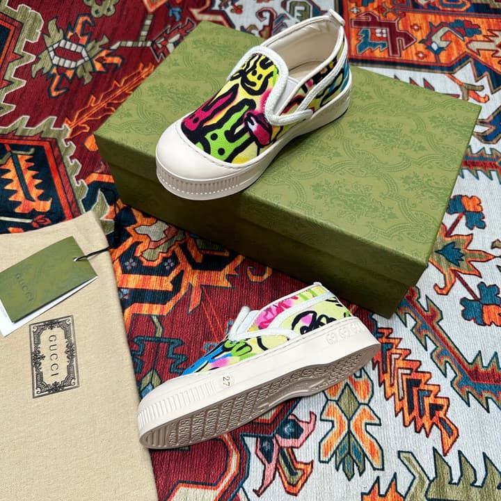 Gucci Kids Footwear – Kids Collection in Beige Plaid Slip-on