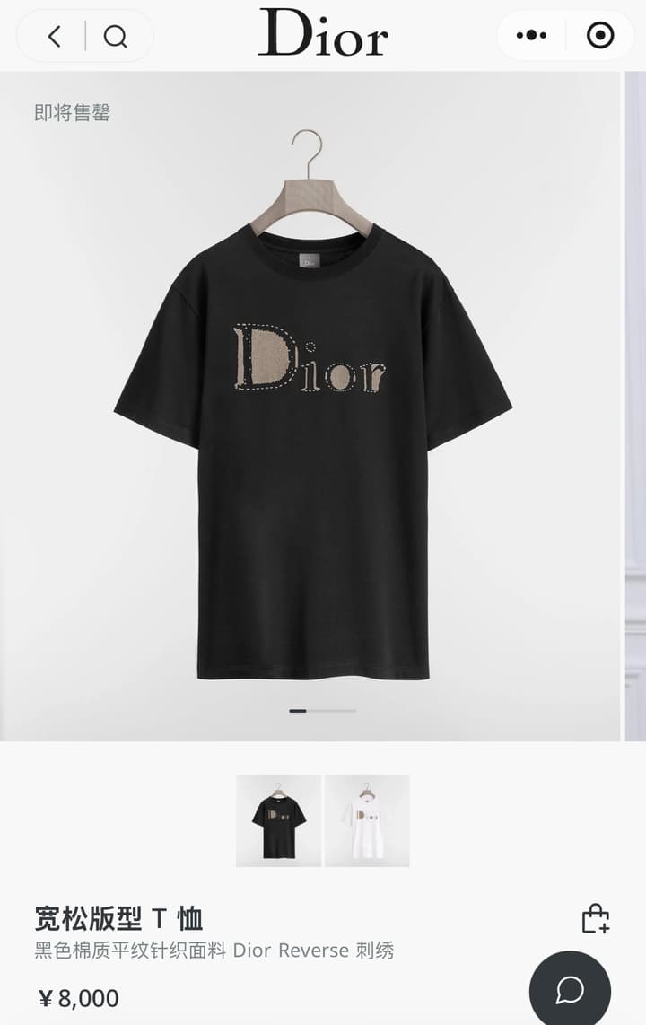 Dior Reverse Embroidered Loose Fit T-Shirt – Summer Collection 2026 in Black