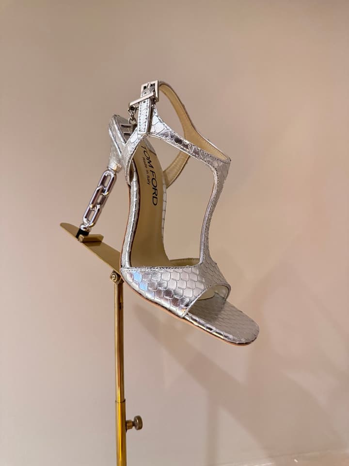 TOM FORD Padlock Heeled Sandals – 24SS Collection in Black Sandals