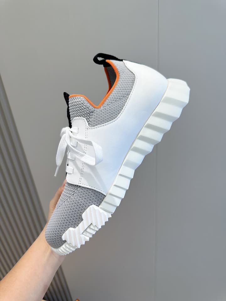 Hermès Bouncing Sneakers in Black And White Color Block