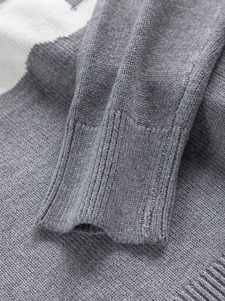 Burberry Equestrian Knight Jacquard Sweater – 25SS in Grey With White Logo