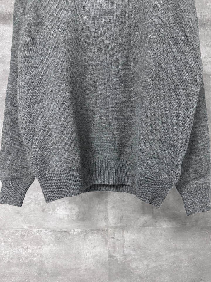 Celine Triomphe Embroidery Half-Zip Sweater – 24FW in Grey Half-zip Sweater
