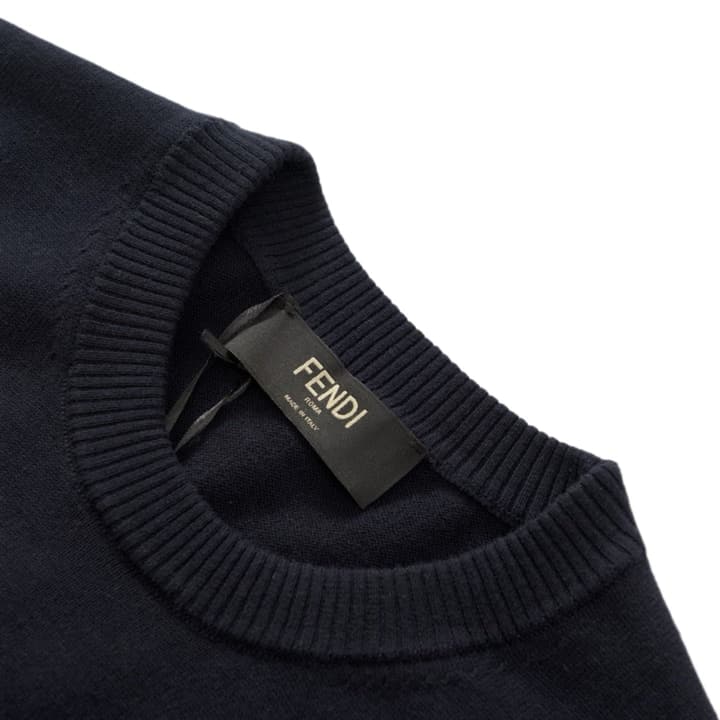 Fendi Embossed Zipper Pocket Crewneck Sweater