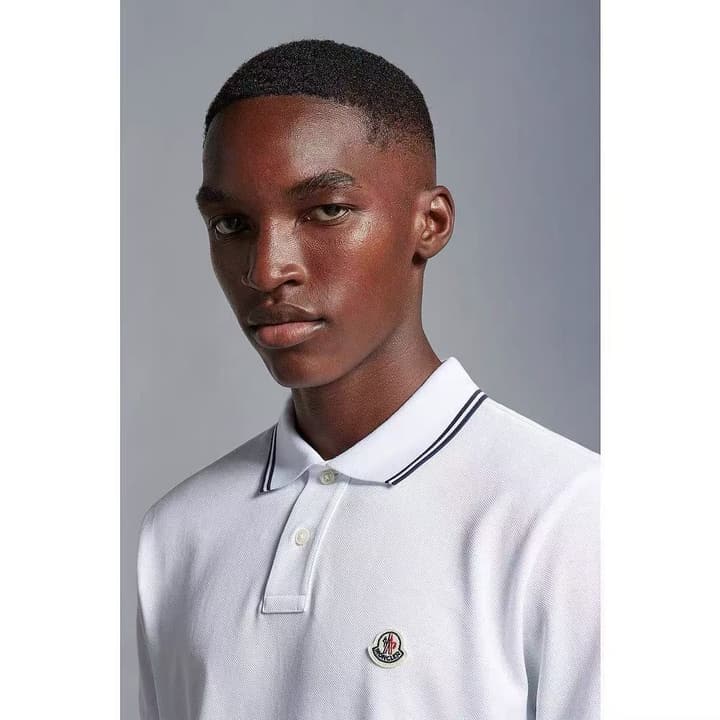 Moncler Classic Logo Cotton Piqué Polo Shirt in Classic Black