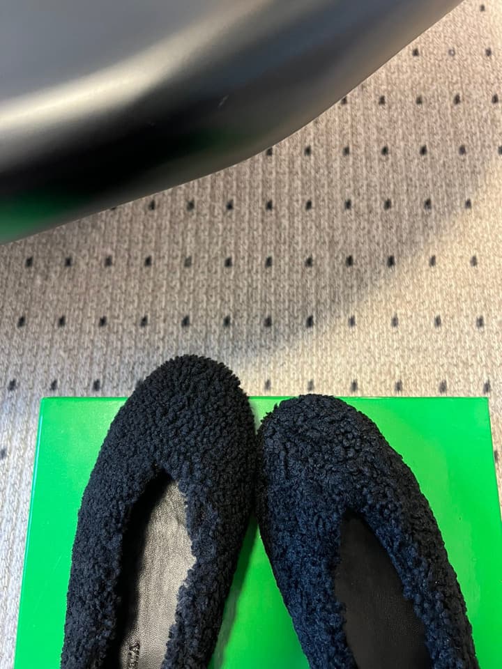 Bottega Veneta Furry Ballet Flats – 25SS in Black