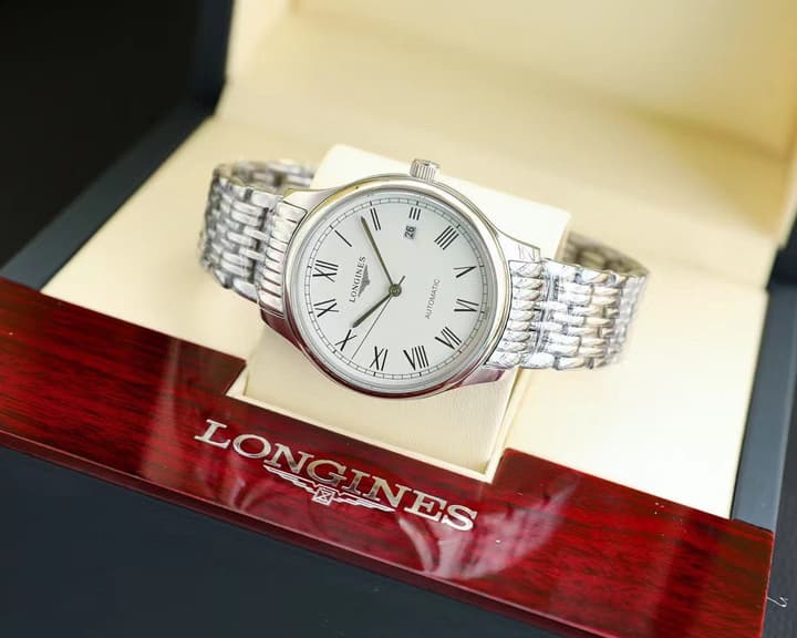 Longines Lyre Series 39mm Automatic Watch in Stainless Steel White Roman Dial