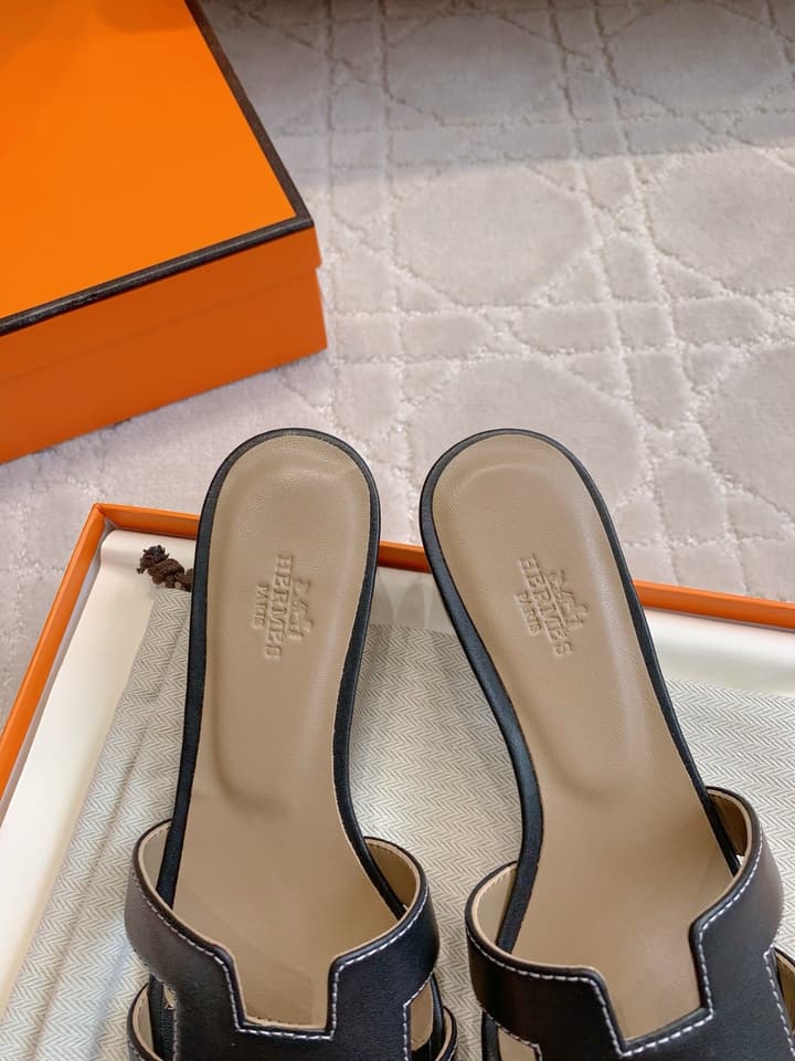 Hermès H-Heeled Sandals in Tan