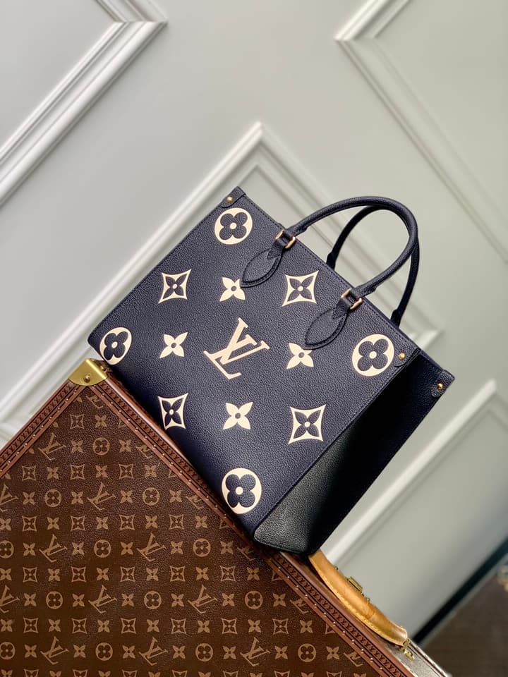 Louis Vuitton OnTheGo Medium Nautical Tote in Navy Blue Monogram Empreinte