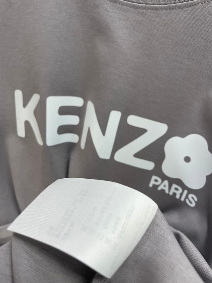 Kenzo Premium Grey Long-Sleeve Crewneck T-Shirt in Premium Grey