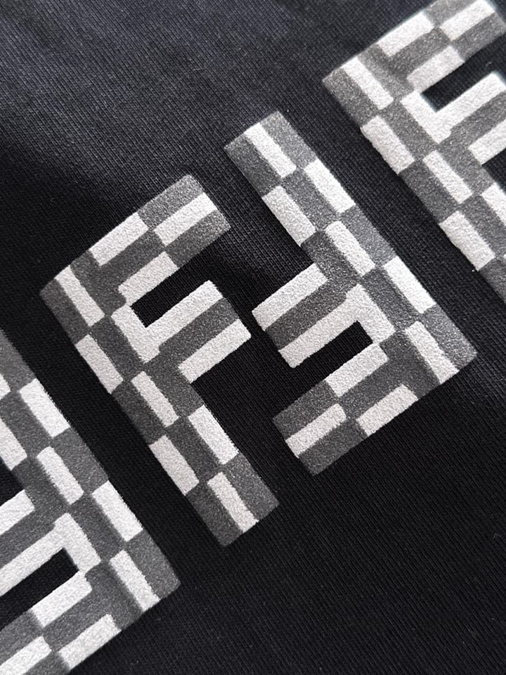Fendi Flocked Double F Logo Zipper Pocket T-Shirt – 2025SS in Black