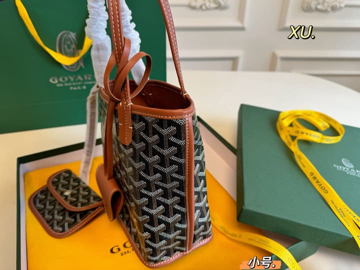 Goyard New Small Mother-Child Tote Bag in Classic Black And Tan
