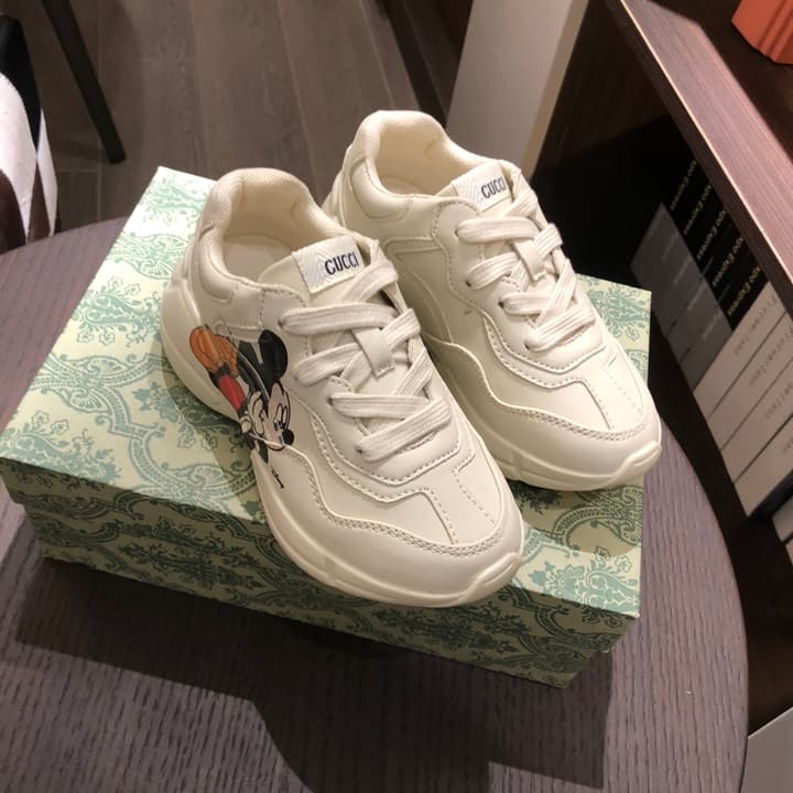Gucci Children's Dad Sneakers – Kids Collection in Cream With Cartoon Graphic
