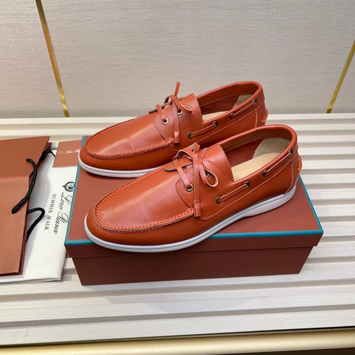 Loro Piana Moccasin Shoes – 2025 Collection in Navy Blue Leather