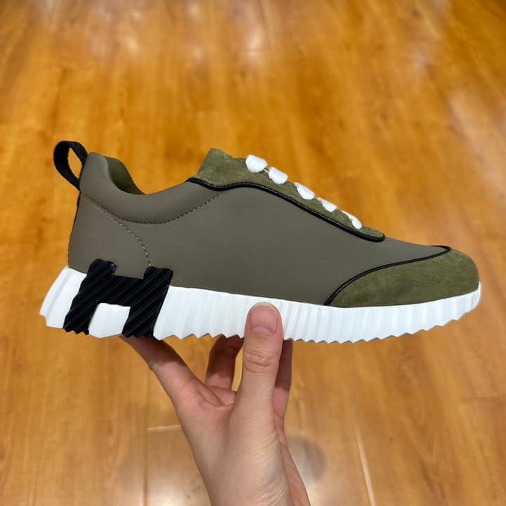 Hermès Bouncing Sneakers in Bright White With Orange H